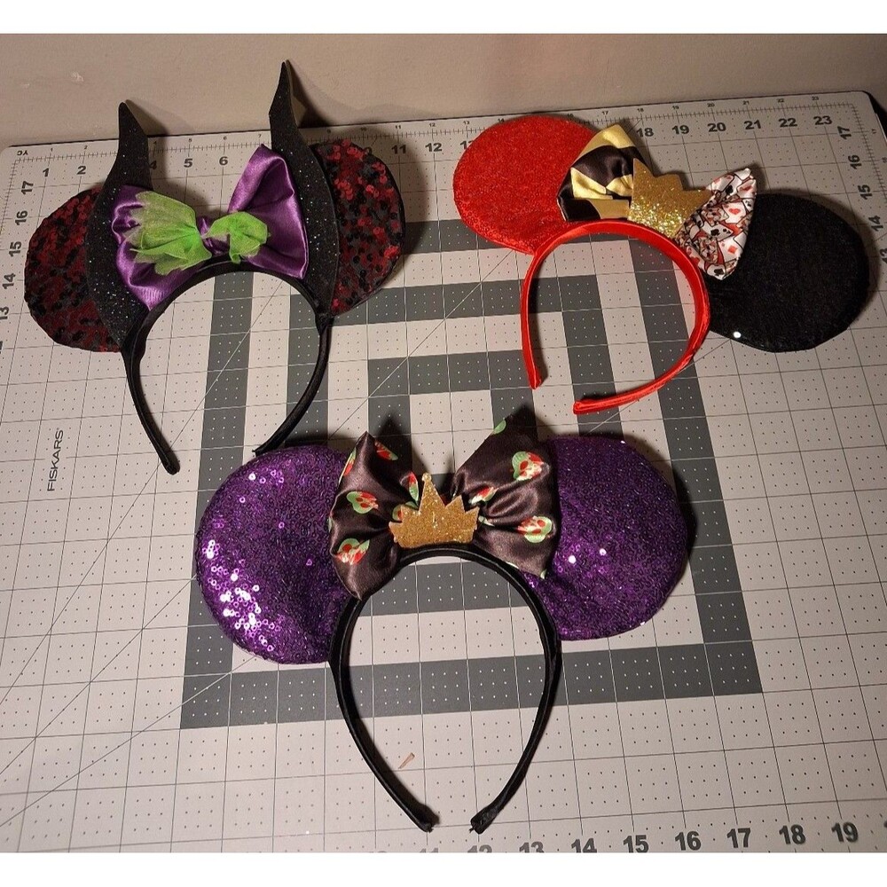 Disney Villians Minnie Mouse Ears Headbands Snow White Queen Hearts Maleficent